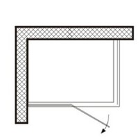 Promotion : Cabine de douche préfabriquée semi-carrée à 3 panneaux vitrés et charnières à 180 degrés