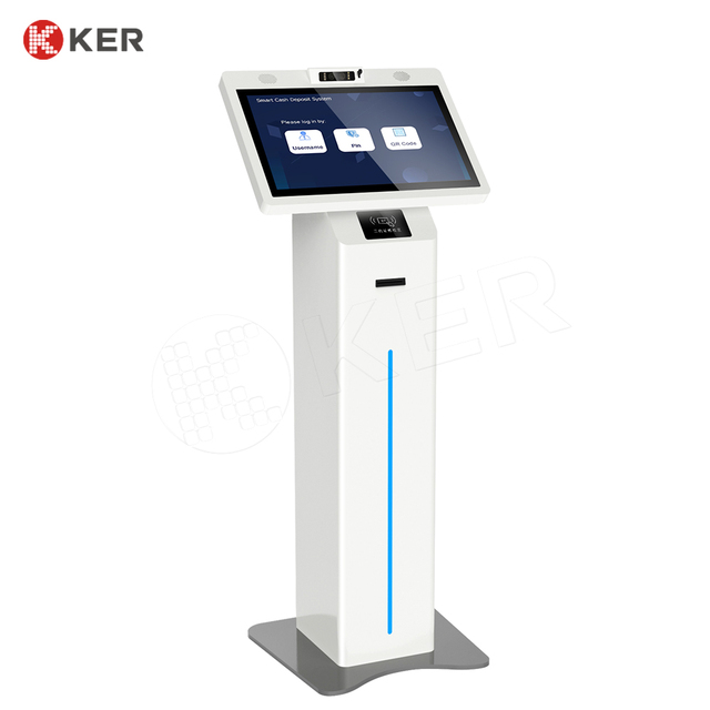 KER Indoor Ticket Printer Capacitive Touch Screen SDK Enabled Queuing Kiosk for Restaurant Bank Hospital Cinema 1 Year Warranty