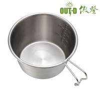 Vente en gros en acier inoxydable 304 bol avec poignée 500ML Camping pique-nique BBQ Sierra tasse métal extérieur