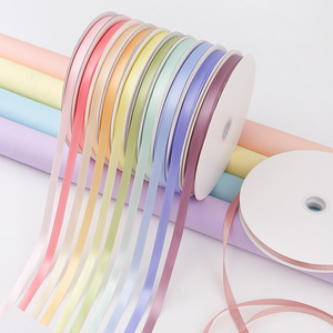 มาการอง1ซม. ริบบิ้นเค้กสีทึบบางสดดอกไม้มัดผมอุปกรณ์เสริมบรรจุภัณฑ์แบบทำมือ - Product Image 1