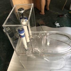 Système de chasse d'eau visuel pour toilettes en acrylique entièrement transparent, avec éclairage, style luxueux et minimaliste - Product Image 5