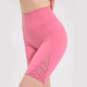 Pantaloncini da Yoga Donna a Vita Alta Personalizzati, Effetto Push-Up, Anti-Squat, in Nylon Spandex, con Controllo Pancia, Ideali per <span class=keywords><strong>Palestra</strong></span>, Corsa e Allenamento - Product Image 1