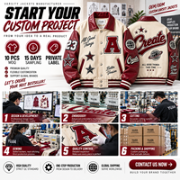 Blouson universitaire personnalisé pour homme avec logo brodé, patch appliqué, emblème lettre, col en cuir – Fabrication OEM sur mesure