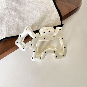 กิ๊บติดผมลายจุดรูปน้องหมาสำหรับผู้หญิง กิ๊บหนีบผมระดับไฮเอนด์แบบใหม่ กิ๊บหนีบผมด้านหลังศีรษะแบบเรียบง่าย กิ๊บหนีบผมทรงฉลาม เครื่องประดับผม - Product Image 2