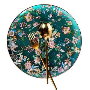 ชุดจานชามเซรามิกสีเขียวสีขาวสุดหรูชุดเครื่องใช้บนโต๊ะอาหารขอบทองชุดเครื่องใช้บนโต๊ะอาหาร72ชิ้น - Product Image 5