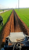 Máquina Excavadora de Zanjas JSR con Suspensión para Tractor, Cadena Simple/Doble, Motor de 35-260 HP, Profundidad de 210 cm, Ancho de 1500 mm, Longitud de 2000 m