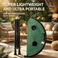 Table ronde pliante de camping en acier inoxydable moderne, portable, petite, pour pique-nique en plein air, avec 4 porte-gobelets, meubles