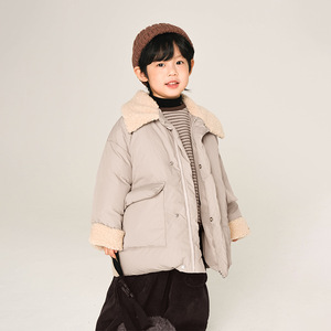Veste à capuche mi-longue pour garçons, <span class=keywords><strong>hiver</strong></span>, épaisse, patchwork, col à revers, boutonnée, en nylon teint, duvet de canard blanc - Product Image 3