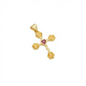 Pendentif unisexe Jésus LUOYUNE en laiton plaqué or 18 carats, croix religieuse San <span class=keywords><strong>Judas</strong></span>, hip-hop, zircon cubique, vente en gros - Product Image 2