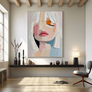 Peinture à l'huile minimaliste personnalisée peinte à la main sur toile, décoration murale pour cadeau de mariage ou de pendaison de crémaillère - Product Image 6