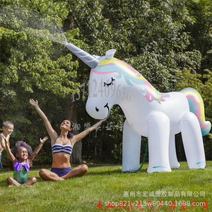 Water Spraying Unicorn <b>Inflatable</b> PVC 220x160x80cm Outdoor Play Equipment For Children - Product Image 2