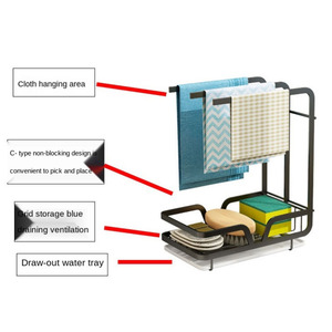 Offre Spéciale haute qualité éponge brosse <span class=keywords><strong>savon</strong></span> porte-torchon mural auto-adhésif cuisine Caddy organisateur évier étendoir - Product Image 5