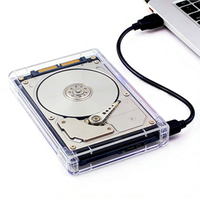 AOTECH 2.5'' USB3.0 SATA HDD&SSD Enclosure Casing Transparan ABS Kecepatan Transfer 5Gbps untuk HDD/SSD 6TB Penggunaan Komputer Garansi 1 Tahun