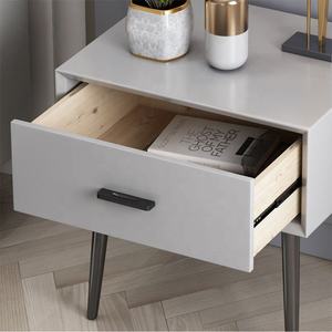 Muebles de lujo para el hogar, mesita de noche cuadrada de madera, almacenamiento moderno, gris, vintage, con cajón <span class=keywords><strong>secreto</strong></span> - Product Image 5