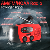 Radio à manivelle solaire 2000 mAh avec lampe de poche AM/FM, radio portable à manivelle pour le camping en extérieur