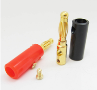 Connecteurs mâles de haute qualité, 4 mm, plaqués or, en plastique et cuivre, rouge et noir, longueur 40 mm, pour adaptateur de chargeur