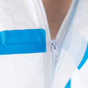 Hubei Haixin Proteção Descartável Coverall Não Tecido Descartável Vestuário Macacões para Homens PPE <span class=keywords><strong>Hazmat</strong></span> <span class=keywords><strong>Suit</strong></span> Factory Atacado - Product Image 6