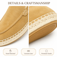 Espadrilles en daim sur mesure de luxe 2026, fabriquées à la main, avec dessus en daim de qualité supérieure et semelle en jute véritable, entièrement personnalisables