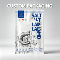 Sachet en plastique refermable imprimé sur mesure, thermoscellable, plat, pour viande d'agneau congelée, emballage alimentaire de qualité alimentaire