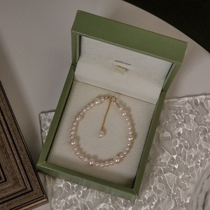 Conjunto de Collar de Perlas Naturales de Agua Dulce con Baño de Oro de 14K, Elegantes Cadenas Religiosas para Bodas de Verano, Diseño Exclusivo para Chicas - Product Image 5