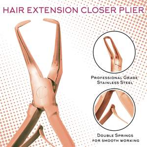 Kit de Herramientas para Extensiones de Cabello Obexa, Material Compuesto Color Oro Rosa, Extensiones Microlink Itip para Cabello Rizado/Encrespado/Lacio/Ondulado - Product Image 2
