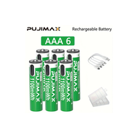 PUJIMAX 6Pcs Piles Li-ion rechargeables USB-C universelles 1.5V AAA 1100mWh Batterie au lithium pour télécommande Appareils électroménagers