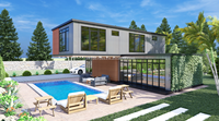 Villa préfabriquée à structure légère en acier avec conception modulaire de luxe pour résidences côtières Resorts Maison modulaire en conteneur