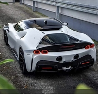 Untuk Ferrari SF90 Upgrade Novitcs Style Dry Carbon Fiber Front Lip Skirt Rear Diffuser Spoiler Body Kit