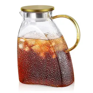 Homemade 60oz Juice Ice Tea Glass Beverage Pitcher Jug Carafe Wine Coffee Milk Lemonade Fridge Door Water Pitcher
