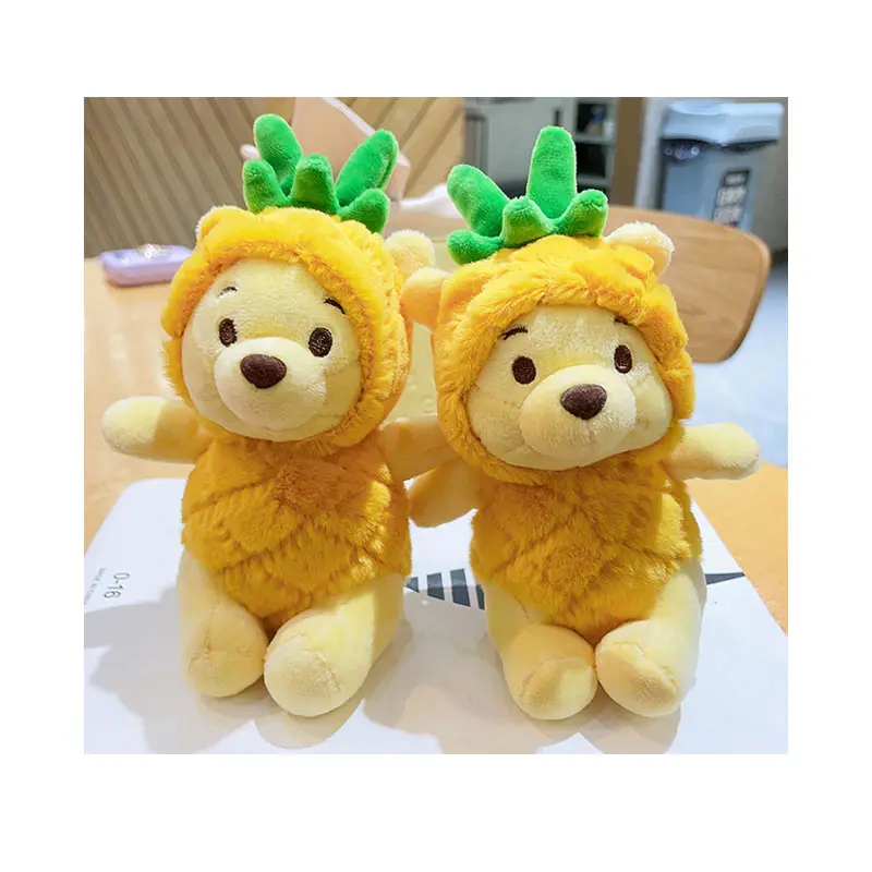 Maskot ananas ayı peluş kolye bebek bebek toptan çift bebek anahtar oyuncak ayı keybuckle peluş oyuncak