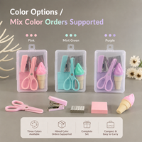 Ensemble cadeau de papeterie miniature avec logo personnalisé HY240, kit d'accessoires scolaires et de bureau portable avec agrafeuse et ciseaux pour étudiants et professionnels