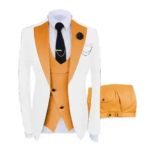New Design Mens Business Suits For Men Blazer Vest Pants Set Men's Groom Tuxedos Wedding Suit 3 Pieces