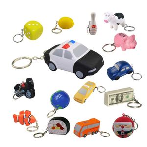 Porte-clés anti-stress voiture de police en mousse PU, balle anti-stress promotionnelle en PU, balle anti-stress à presser voiture de police - Product Image 1
