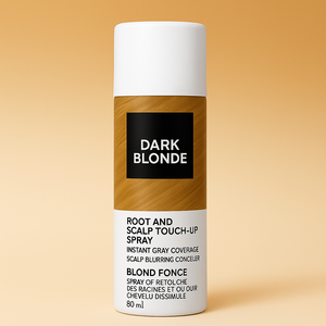 Traitement capillaire OEM à base de plantes <span class=keywords><strong>Spray</strong></span> de retouche du cuir chevelu Imperméable et résistant à la sueur Blond foncé Couverture grise temporaire Non écaillée - Product Image 1