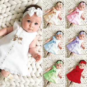 Vestido de Verano sin Mangas con Lazo de 2 Piezas para Bebés Niñas - Product Image 2