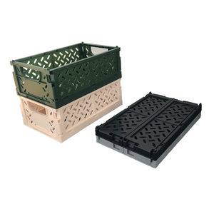 Plastic kitchen storage basket small folding crate for sale