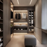 Armoire de chambre à coucher en bois de haute qualité, moderne, gris clair, haute, avec miroir à clé 8D