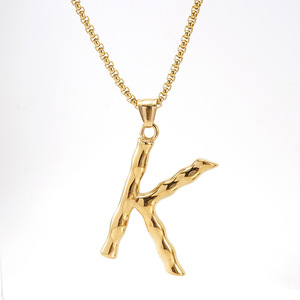 Zogxin Letter A Pendant Stainless Steel 18K Gold Plated Hip Hop Necklace For Men Fashion Jewelry Gift - Product Image 5