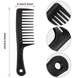 Phụ Nữ Tùy Chỉnh Haircomb Rộng Răng Lược Baber Lược Chi Tiết Khô Tóc Lược Cho Phụ Nữ PP Nhựa