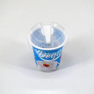 Luckytime vente en gros gobelet en plastique de yaourt jetable de qualité alimentaire avec <span class=keywords><strong>logo</strong></span> personnalisé avec couvercles - Product Image 2
