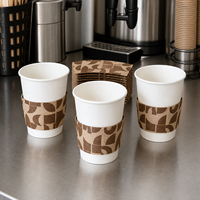 Manchon en carton épais pour gobelet à café, imprimé sur mesure, résistant à la chaleur, pour emballage de boissons chaudes à emporter en café