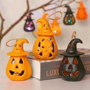 Linterna de calavera de mano de Halloween transfronteriza, molino de viento de <span class=keywords><strong>calabaza</strong></span> LED, accesorios colgantes, decoración de Ambiente de fiesta, <span class=keywords><strong>Mate</strong></span> de plástico - Product Image 3