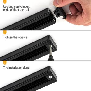 Embout personnalisé moderne à 4 fils et 3 circuits en aluminium monté en surface sur rail Source de lumière LED haute CRI 90 garantie de 5 ans - Product Image 6