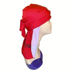 Durag en satin soyeux de haute qualité avec logo personnalisé, coutures extérieures, unisexe, extra long, à ondulations, avec longues sangles - Product Image 3