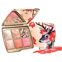 Palette de fards à joues six couleurs effet scintillant durable H Brand (Red Horse Swan Deer Fox Hourglass) – Nouveauté et Édition Limitée pour le Commerce International