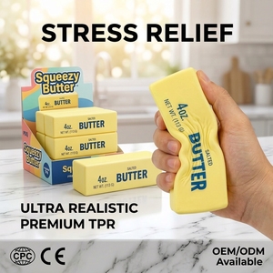 Jouet Squishy Géant en TPR en forme de Beurre, Jouet Anti-stress Alimentaire de Grande Taille pour le Bureau, l'École, les Fêtes et les Cadeaux - Product Image 1