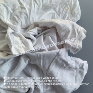 <b>Industrial</b> Cotton Tshirt Rags <b>Wiping</b> Rags for Cleaning Oil High Cotton White Print Rags for Cleaning - Product Image 4
