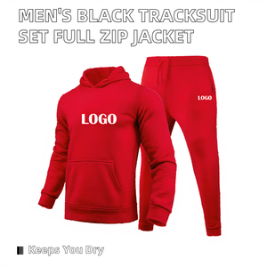 Black Solid Autumn Reversible Men's Two-Piece Tracksuit Set Full-Zip Jacket Sweatpants Fitness Training <b>Jogging</b> Wear - Product Image 2