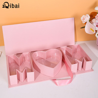 Qibai MoM Boîte à fleurs Rose Rigide Luxe Maman Cadeau Boîtes à fleurs Emballage de fleurs Cadeau pour la fête des mères