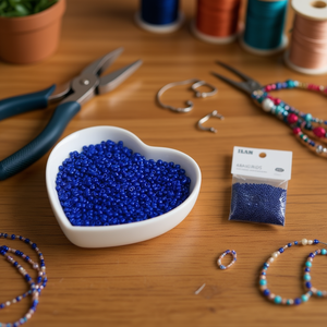 Perline Ilan Abalorios 2mm blu reale 50g per la creazione di gioielli - Product Image 3